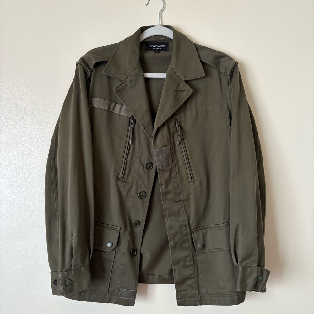 Etienne Marcel French Military Style Olive Jacket Small